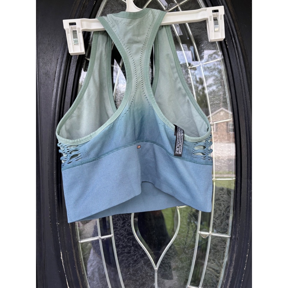 PINK Victoria's Secret Sport Ombre Seamless Bra and Leggings Set Blue Green L - Picture 3 of 15